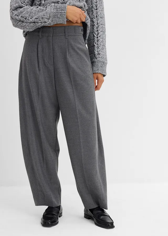 Broek met comfortabele tailleband van viscose-mix • grijs gemêleerd • product-page.page-title-suffix