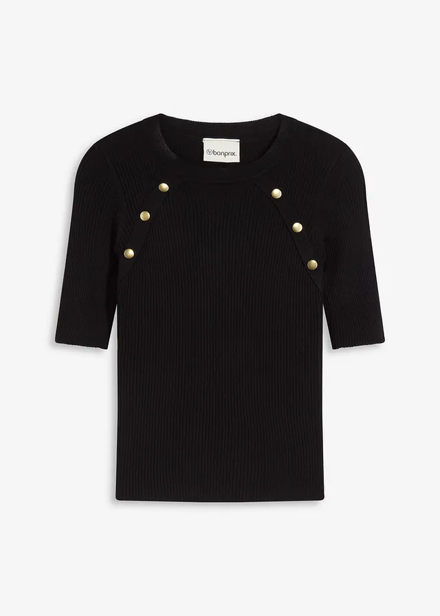 Svetr z jemné pleteniny z měkké viskózové směsi • černá • bonprix obchod