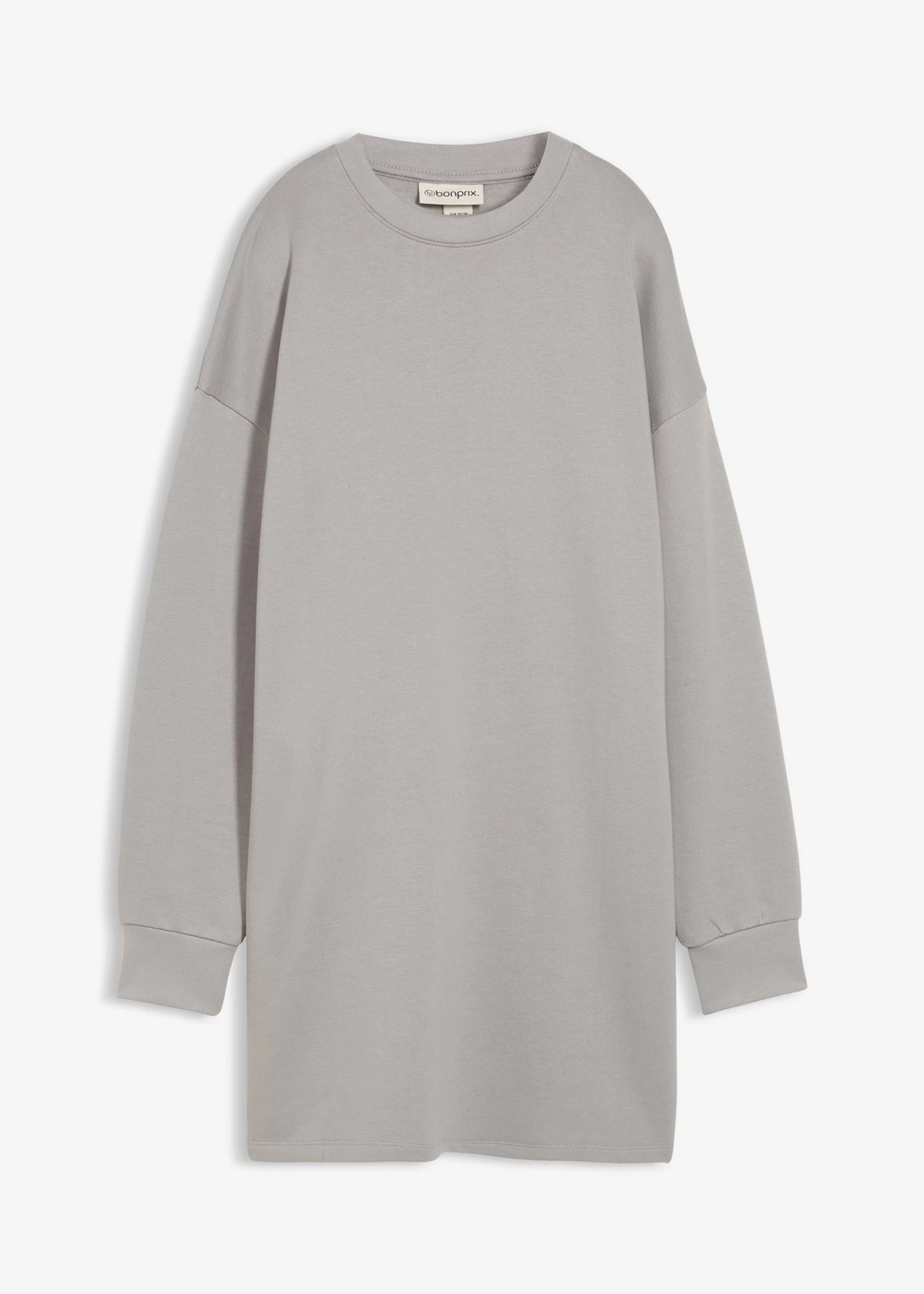 Šaty z teplákoviny z čisté bavlny • stínová šedá s potiskem • bonprix obchod