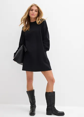 Sweatjurk van katoen, Kleur: zwart met print