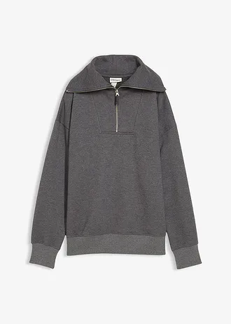 Mikina s límcem na zip, z měkké bavlněné směsi