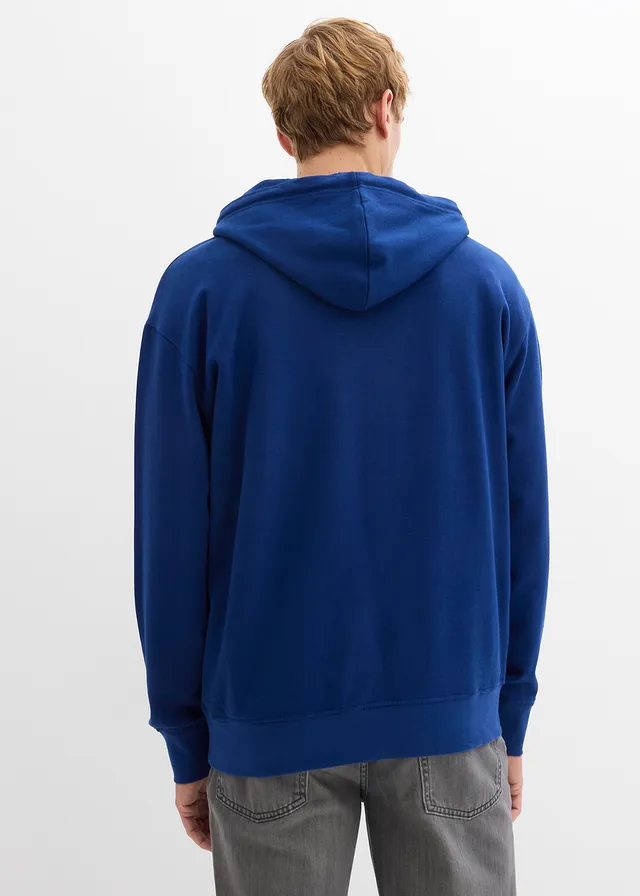 Hoodie van biologisch katoen, loose fit, Kleur: diepzeeblauw