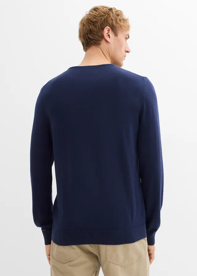 Pull en fine maille avec laine mérinos • bleu foncé • product-page.page-title-suffix