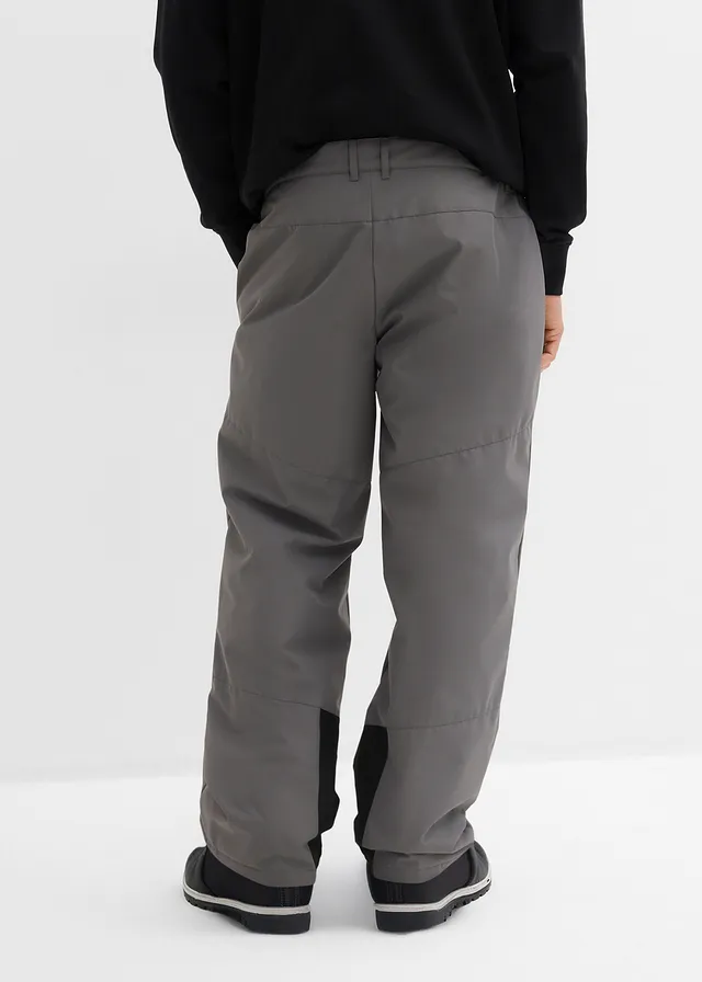 Pantalon chaud déperlant, regular, Couleur: gris fumé-jaune citron