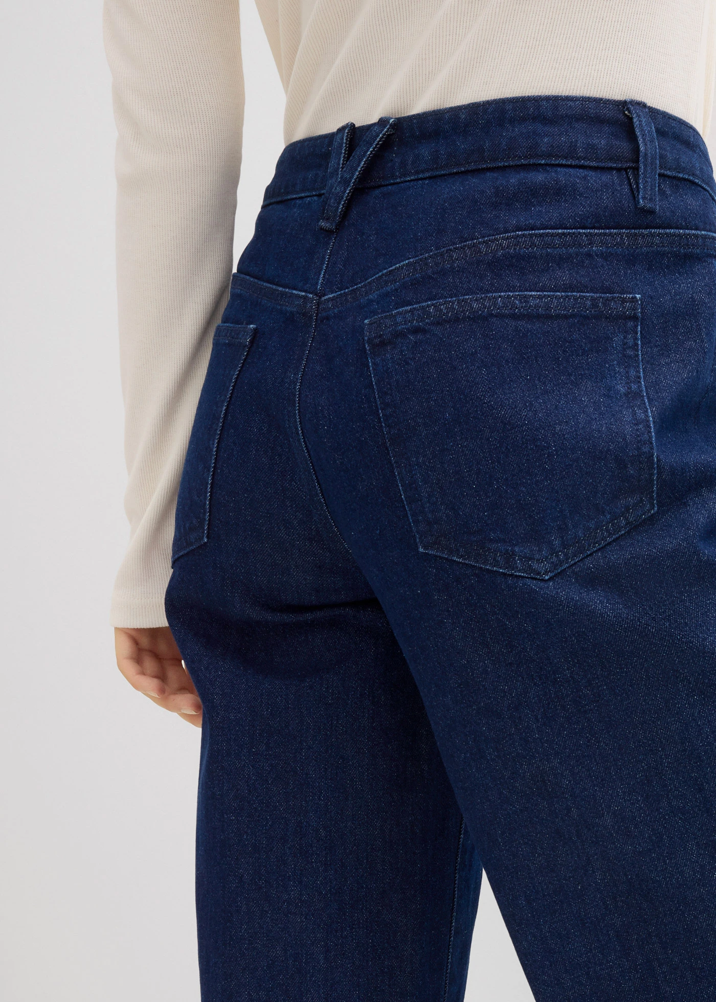 Wide Leg farmer, Mid Waist, Low sztreccs, Full Length • mélykék denim, nincs előmosva • bonprix áruház