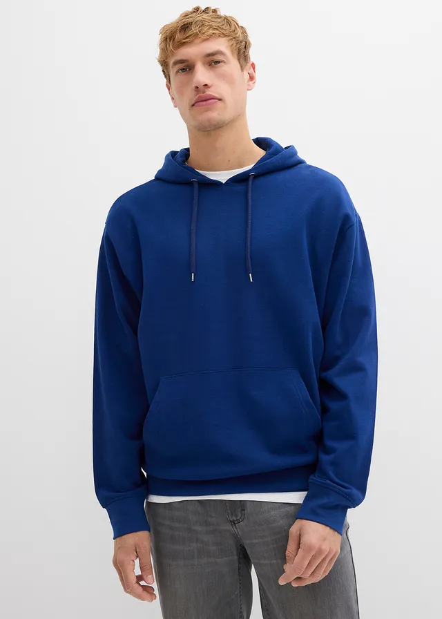 Hoodie van biologisch katoen, loose fit, Kleur: diepzeeblauw