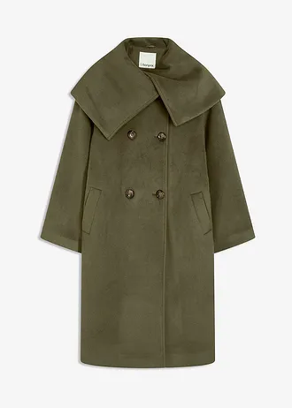 Oversize kabát s vlněným vzhledem a se širokým límcem