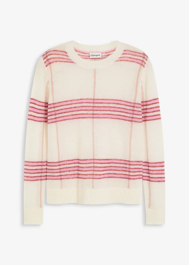 Ležérne pletený pulóver s podielom vlny a podielu Alpaka vlny