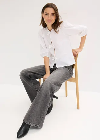 Halenka s ozdobnou mašlí • bílá • bonprix obchod