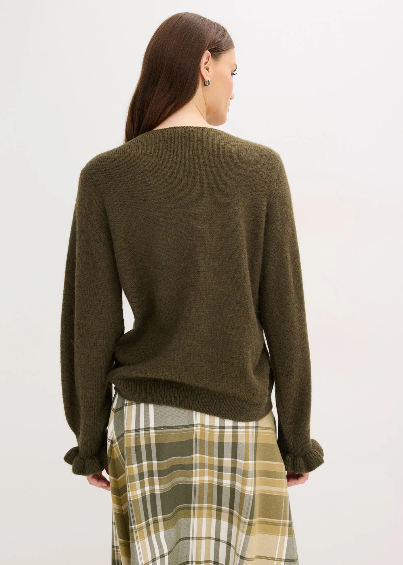 Oversized vest • donkerolijfgroen gemêleerd • bonprix online shop