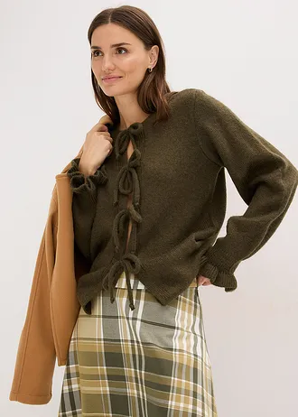 Oversized vest • donkerolijfgroen gemêleerd • bonprix online shop