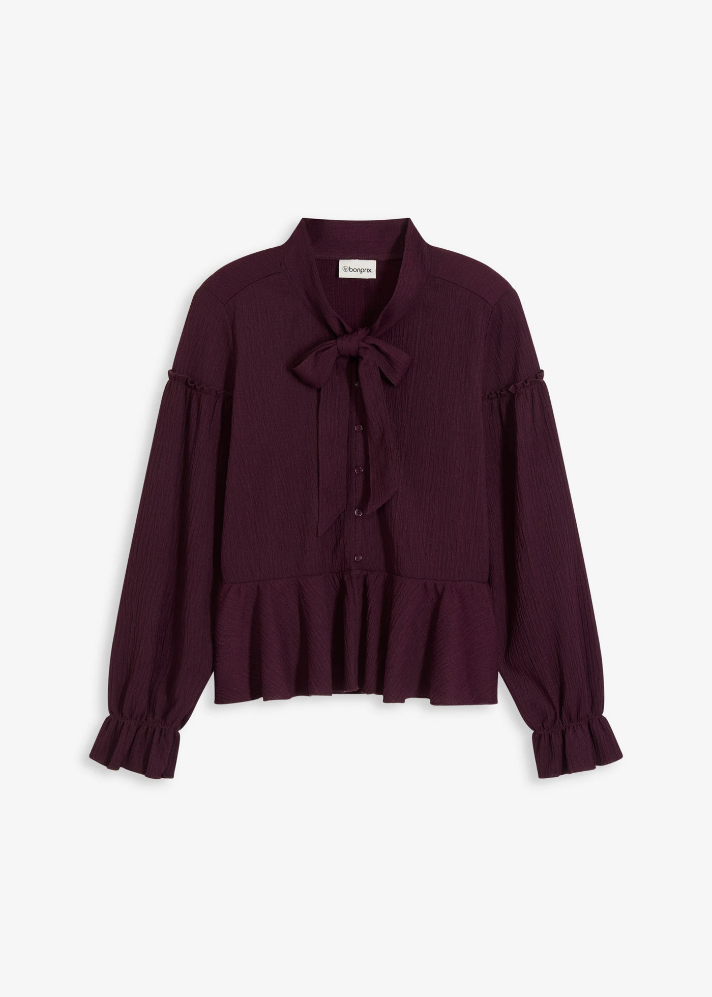 Blouse en jersey texturé • bordeaux • Boutique bonprix