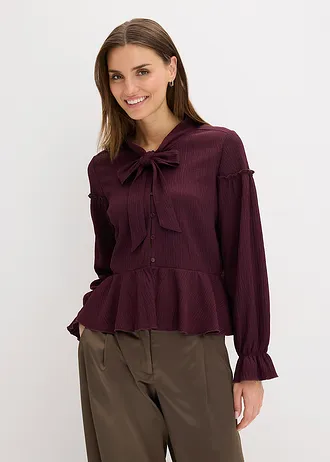 Blouse en jersey texturé • bordeaux • Boutique bonprix