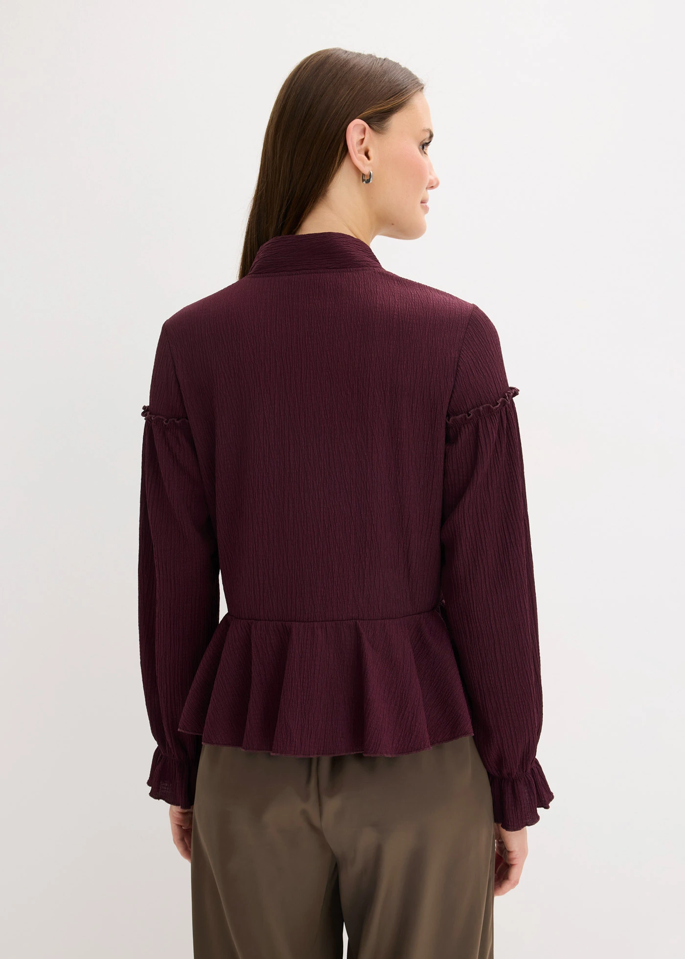 Blouse en jersey texturé • bordeaux • Boutique bonprix