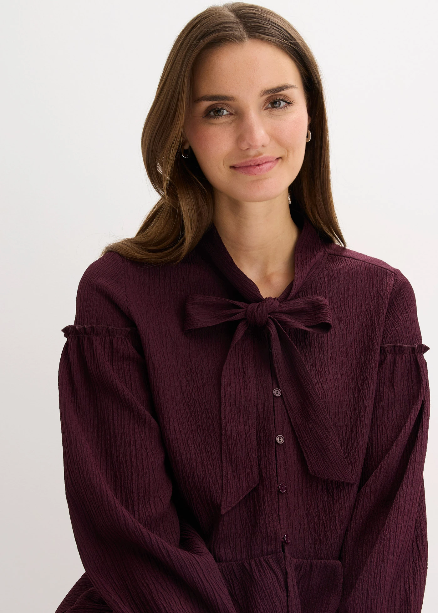 Blouse en jersey texturé • bordeaux • Boutique bonprix