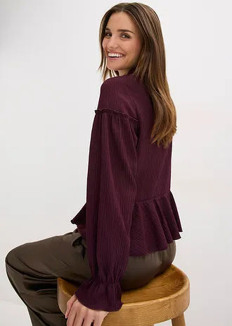 Blouse en jersey texturé • bordeaux • Boutique bonprix