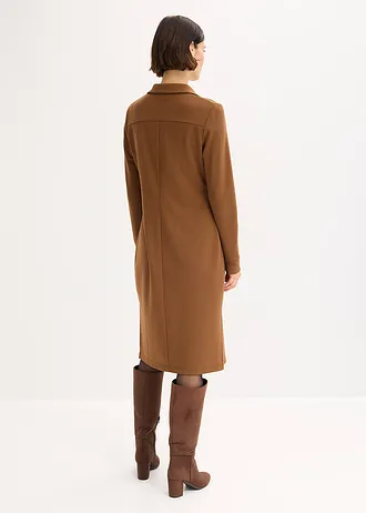 Robe-chemise en Punto di Roma • marron • Boutique bonprix