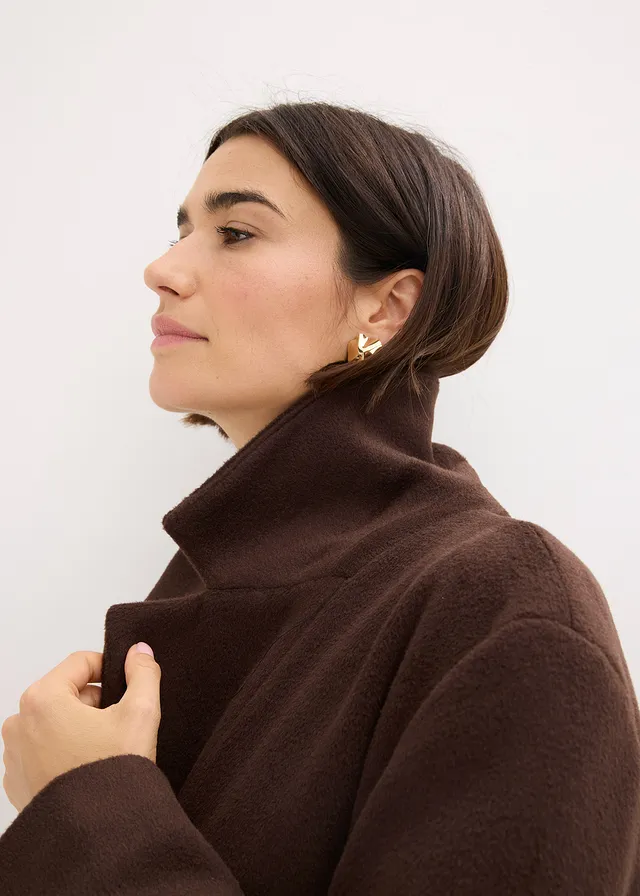 Korte coat in wollen look • donkerbruin • product-page.page-title-suffix