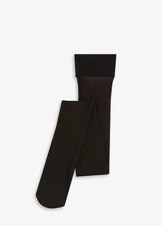 Warme maillot in transparante look, Kleur: zwart