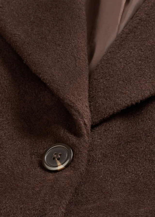 Korte coat in wollen look • donkerbruin • product-page.page-title-suffix