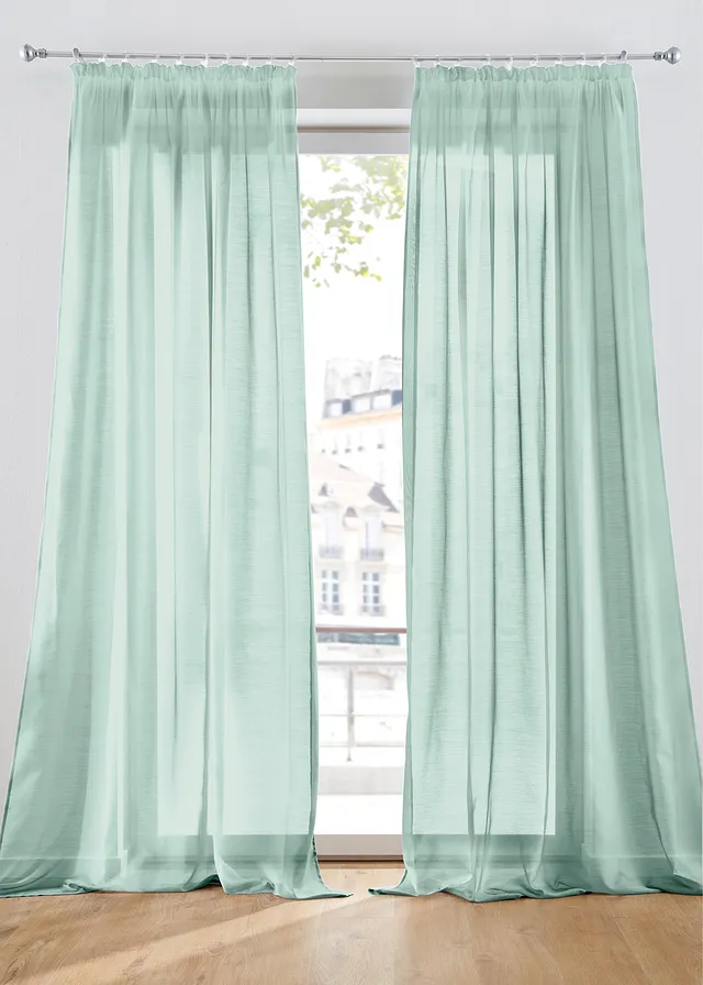 Perdea din material fin cu aspect de batist (1 buc.)