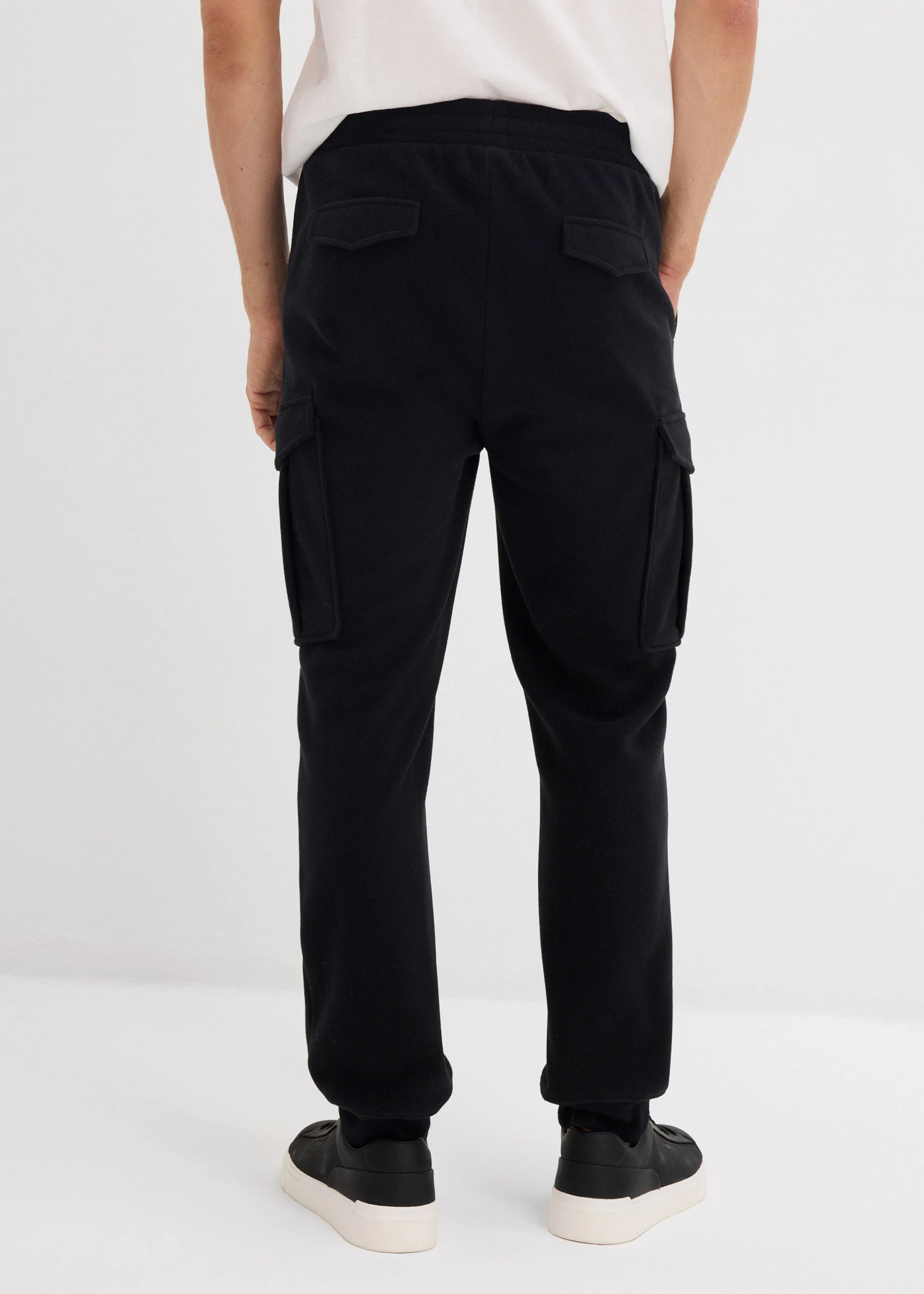 Pantalon cargo en polaire chaude, regular • noir • Boutique bonprix