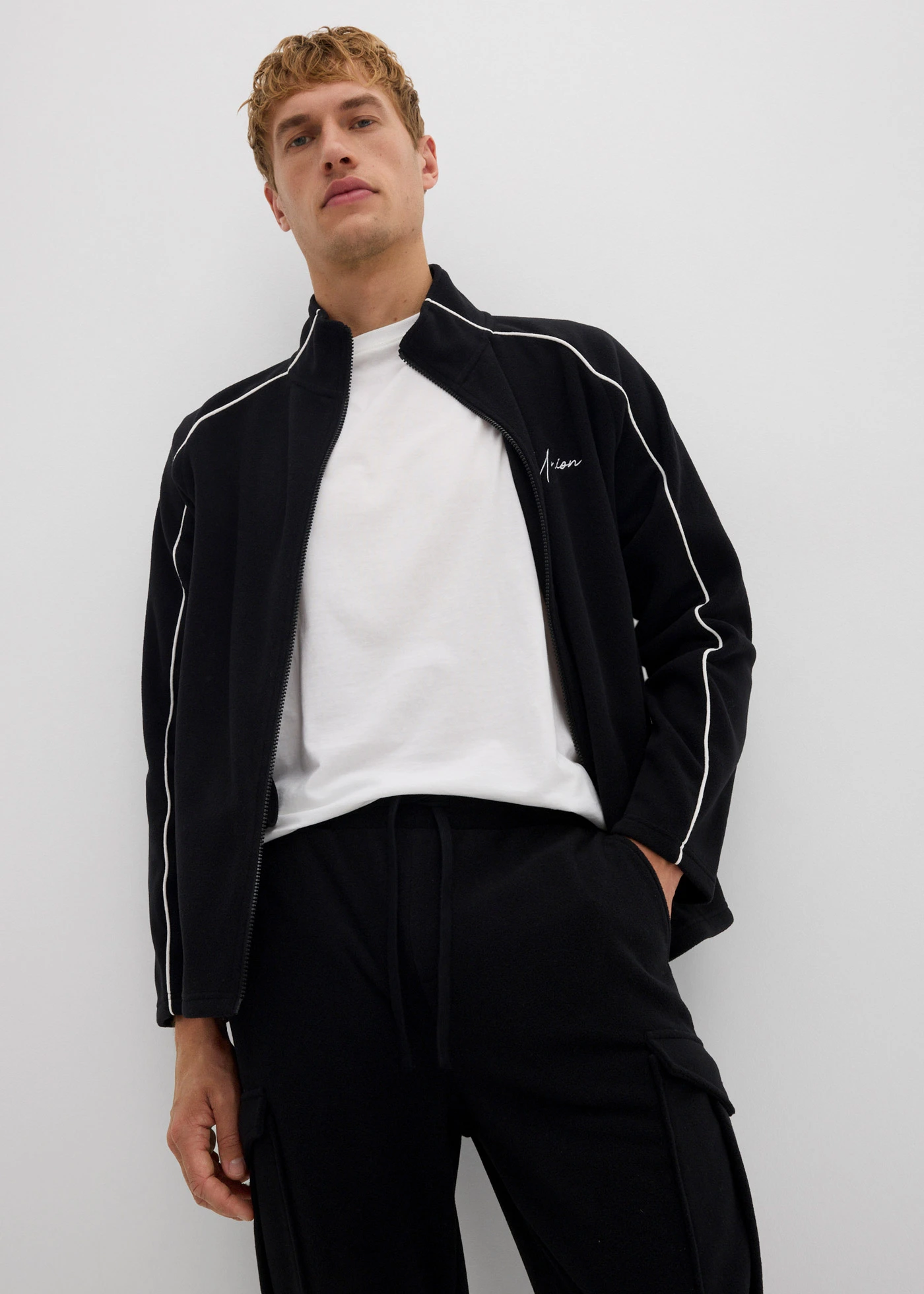 warme cargo broek van fleece, regular fit • zwart • bonprix online shop