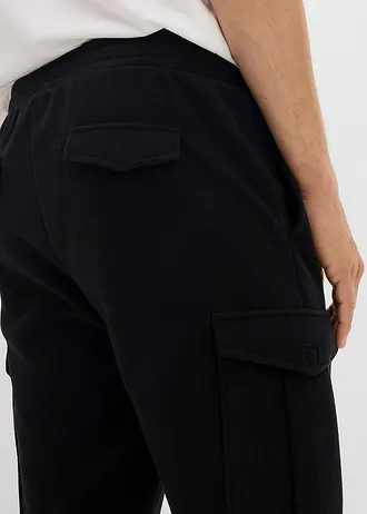 Pantalon cargo en polaire chaude, regular • noir • Boutique bonprix