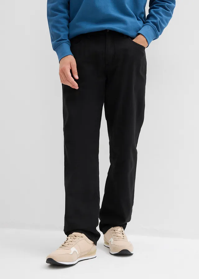 Pantalon thermique, droit et loose, taille élastiquée • noir • product-page.page-title-suffix