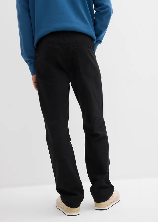 Pantaloni termo Relaxed Fit drepți, cu talie elastică • negru • magazin bonprix