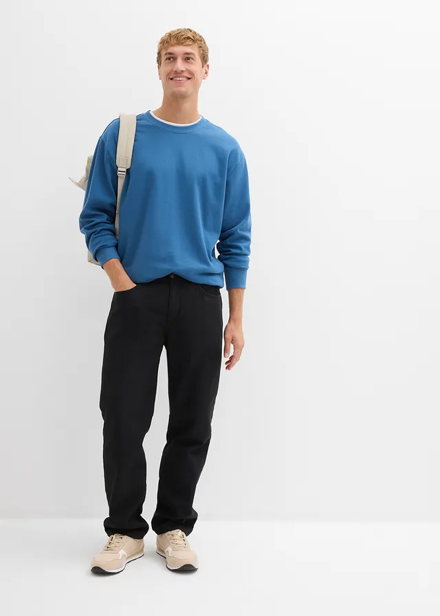 Pantalon thermique, droit et loose, taille élastiquée • noir • product-page.page-title-suffix