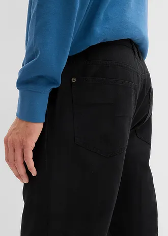 Spodnie ocieplane, relaxed fit, z elastyczną wstawką w talii, straight • czarny • sklep bonprix