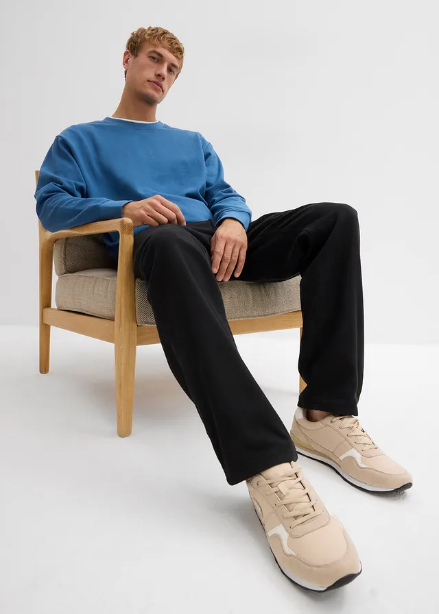Pantalon thermique, droit et loose, taille élastiquée • noir • product-page.page-title-suffix