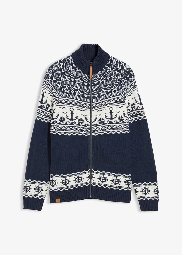 Jachetă tricotată cu model norvegian