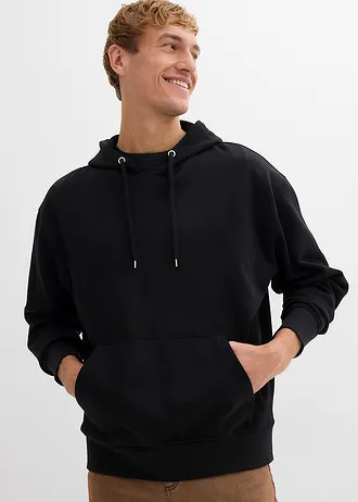 Mikina s kapucí, z čisté organické bavlny, Loose Fit • černá • bonprix obchod