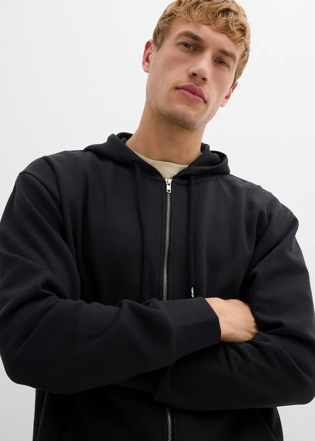 Sweat zippé ample à capuche • noir • product-page.page-title-suffix