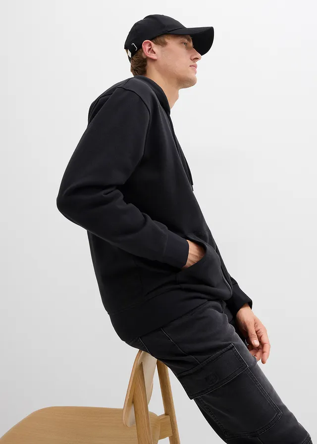 Sweat zippé ample à capuche • noir • product-page.page-title-suffix