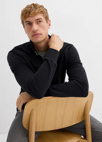 Sweat 100% coton avec poches pratique et base droite • noir • Boutique bonprix