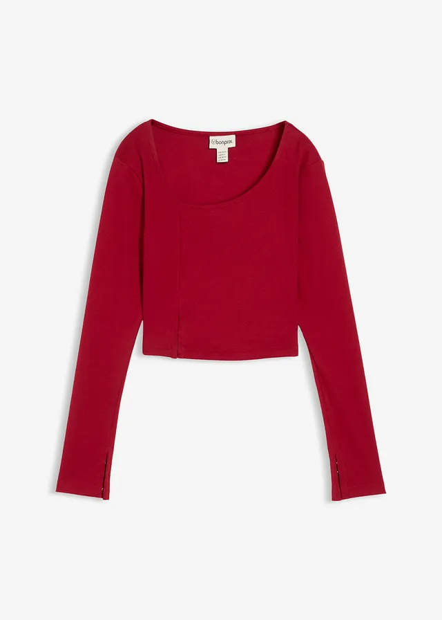 Bluză scurtă din tricot ripsat