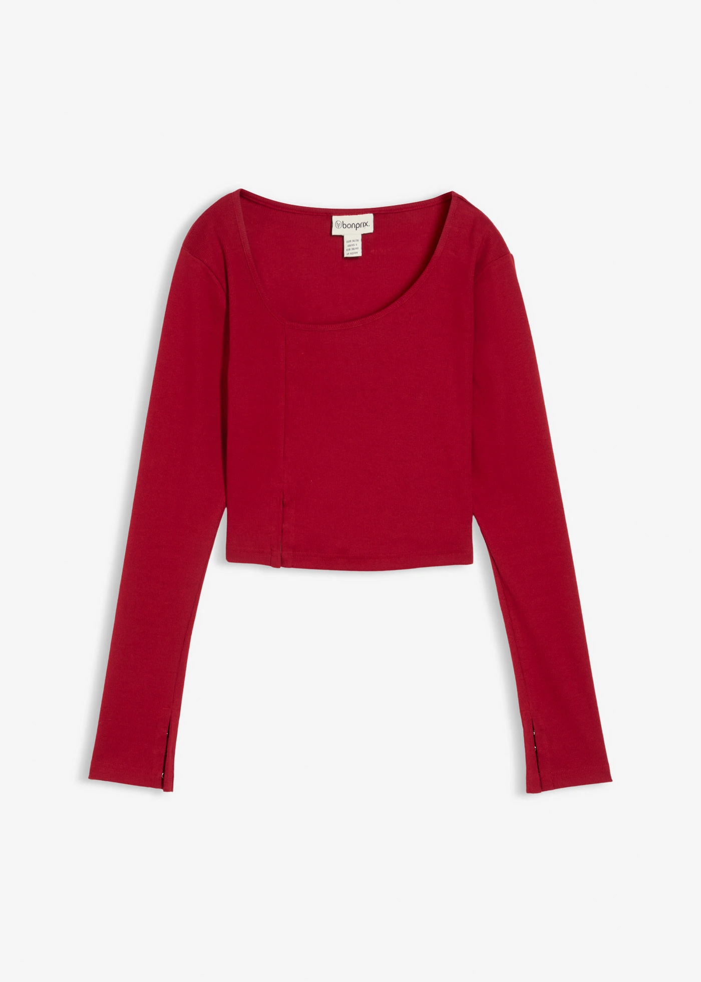 Krátké žebrované triko • rudá • bonprix obchod