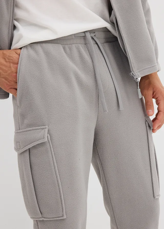 Hřejivé cargo kalhoty z flísu, Regular Fit • stínová šedá • bonprix obchod