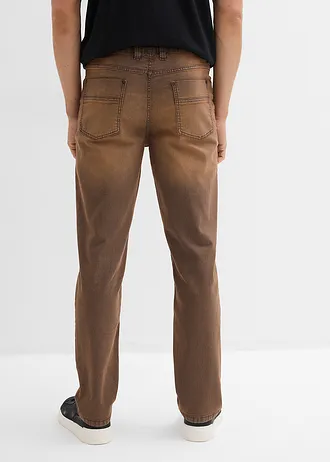 Lehké strečové džíny Classic Fit s pohodlným pasem a vintage sepráním • hnědá terakota • bonprix obchod