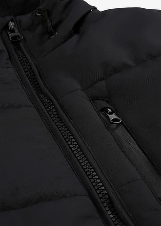 Gewatteerde jas in bomberstijl met capuchon • zwart • bonprix online shop