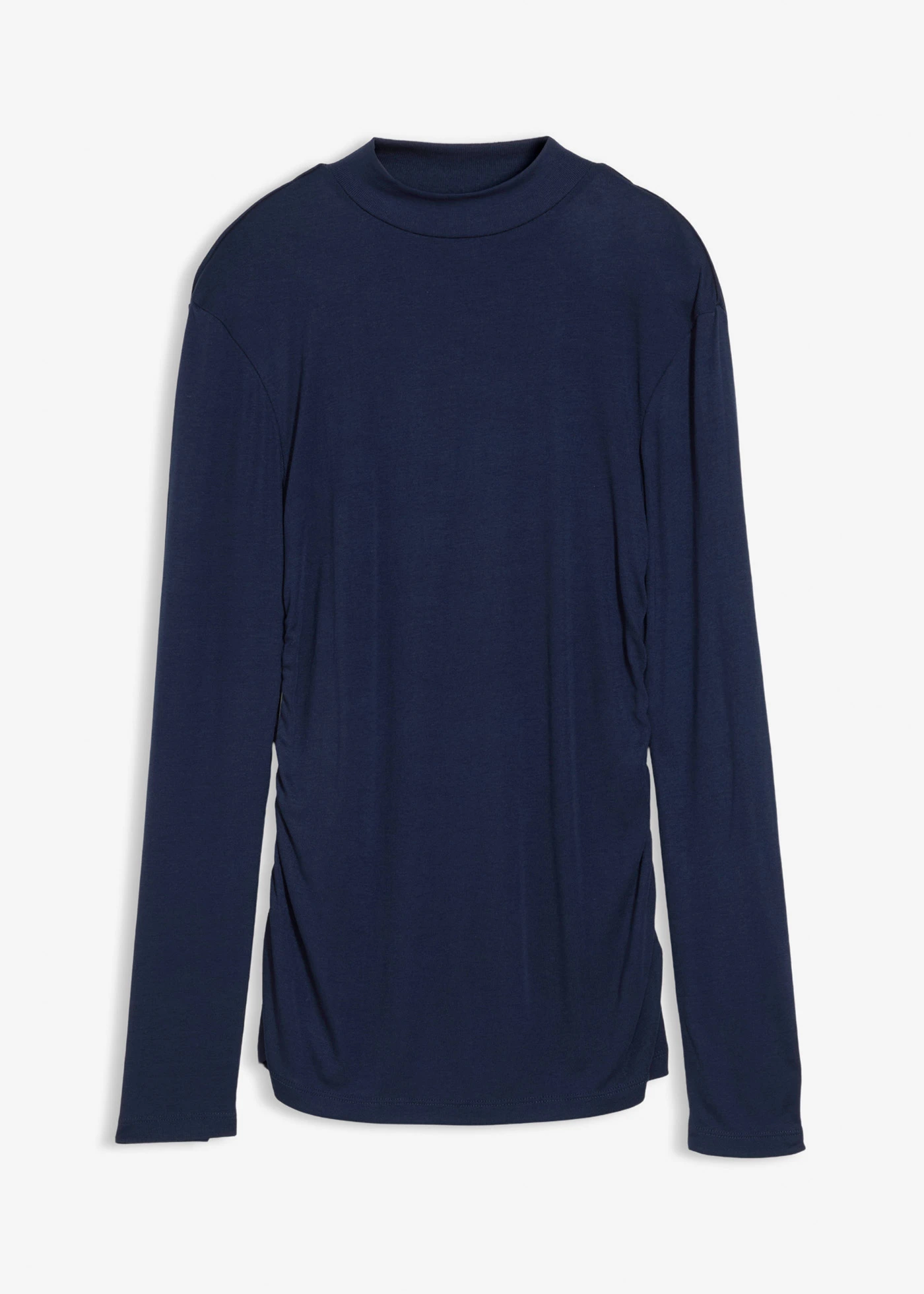 Žebrované tričko s nařasením • tmavě modrá • bonprix obchod