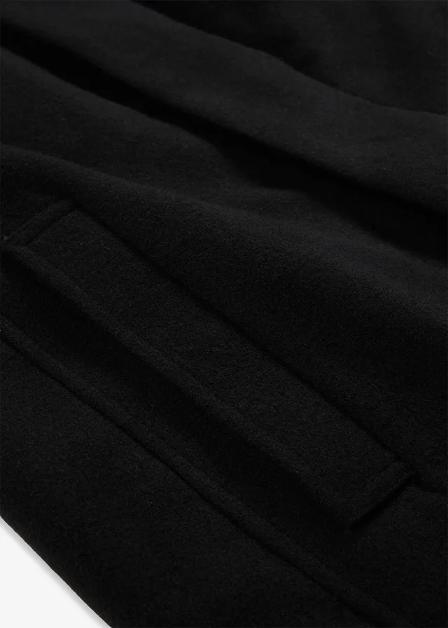 Manteau court aspect laine • noir • product-page.page-title-suffix