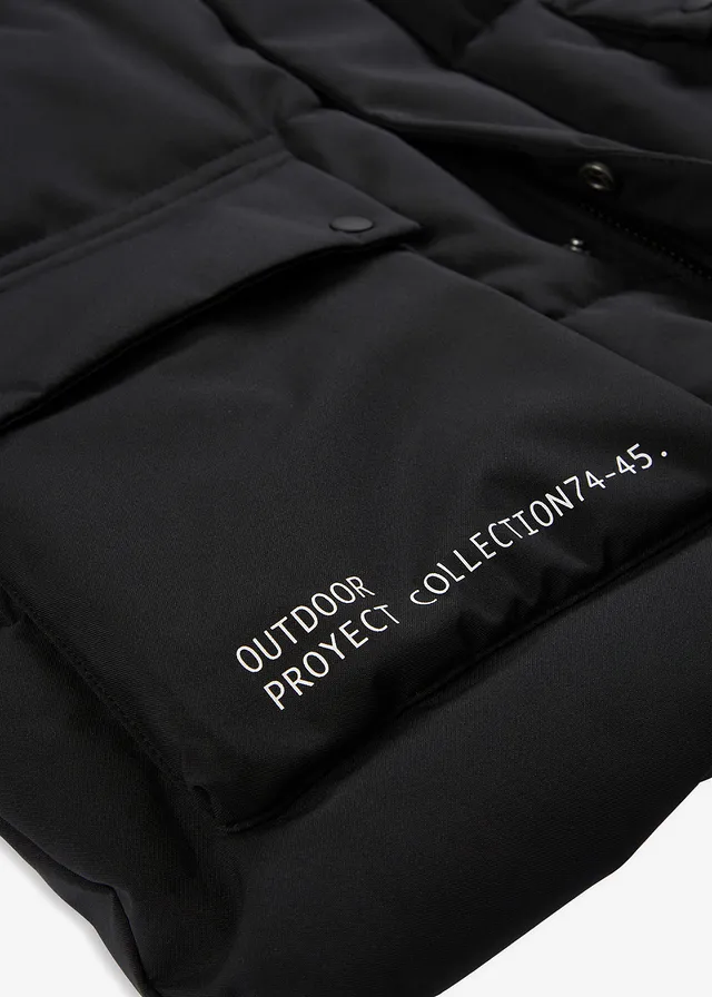 Parka matelassée à capuche et détails sportifs • noir • product-page.page-title-suffix
