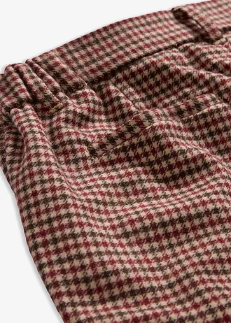 Broek van een zachte wolmix • amandelbeige-donkerbruin geruit • bonprix online shop