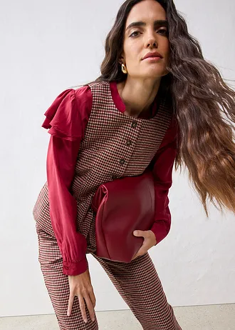 Vesta s podílem vlny • matně velbloudí-tmavě modrá kostkovaná • bonprix obchod