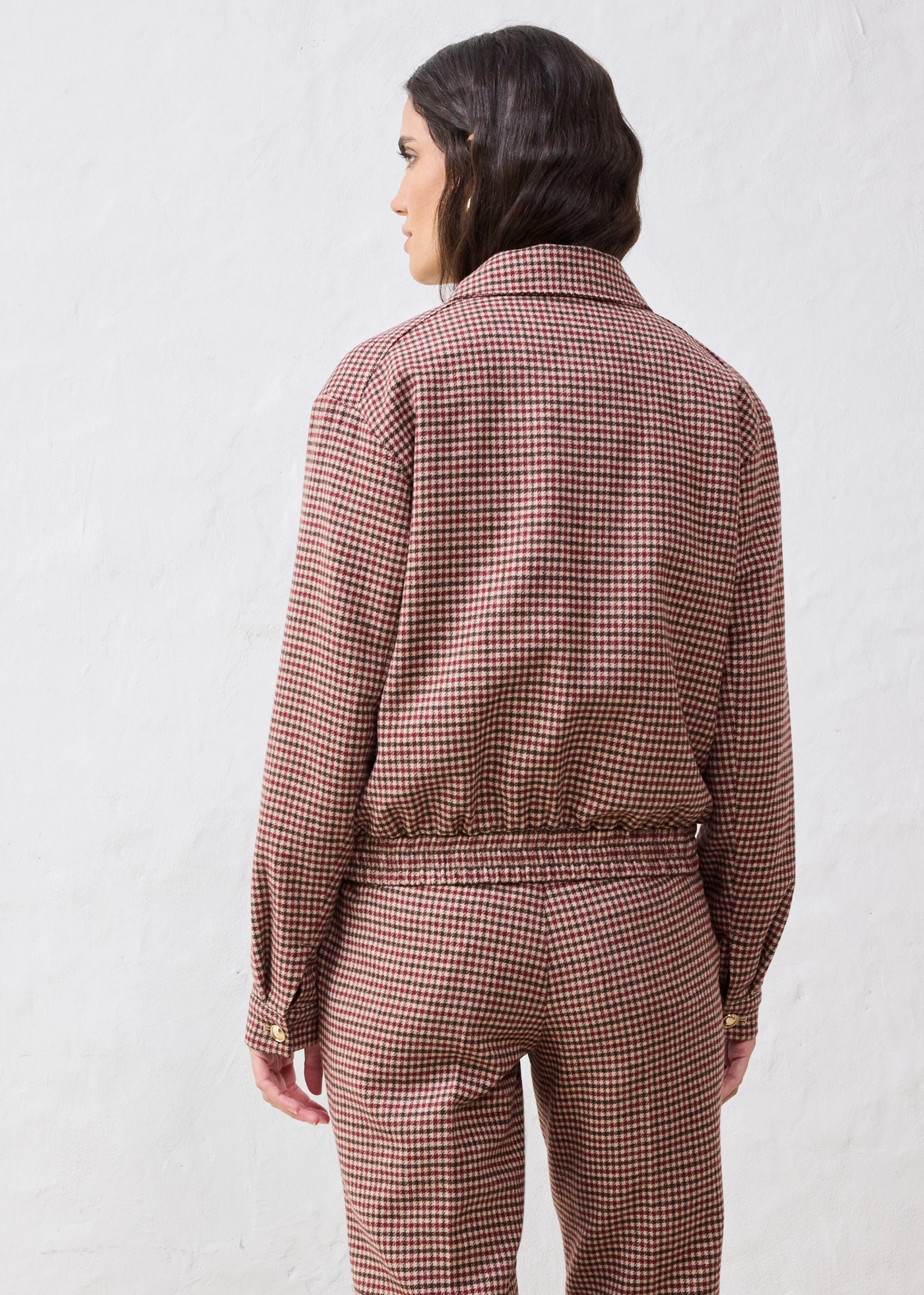 Bluzon z měkké vlněné směsi • matně velbloudí-tmavě modrá kostka • bonprix obchod