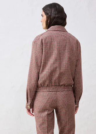 Dzseki gyapjúval • matt tevebarna-sötétkék kockás • bonprix áruház